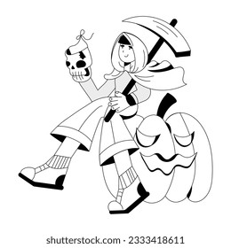 Get a sketchy illustration of reaper costume  