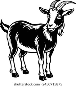 Get a sleek, minimalist touch with a Goat Silhouette Vector. Perfect for logos, branding, or artistic projects, it adds a touch of nature's elegance.