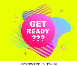 Get ready? Special offer message Promotional sale discount banner template. Advertising abstract geometric promotion design. 90s style. Yellow background