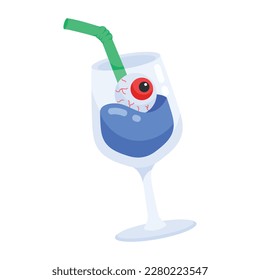 Get a spooky flat sticker of halloween cocktail 