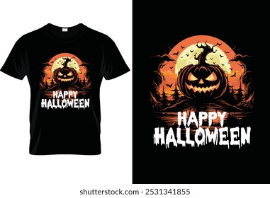 Get in the spooky spirit with this "Happy Halloween" t-shirt! A simple, fun design perfect for trick-or-treating or any Halloween celebration.