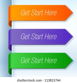 Get start here stickers set.