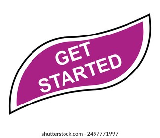 get started button. get started purple sign. key. push button web button offer social media 