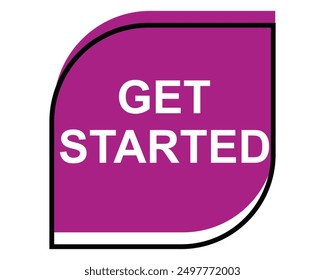 get started button. get started purple sign. key. push button web button offer social media 
