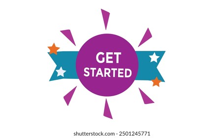 Get started button web banner templates. Vector Illustration 
