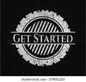 Get Started chalk emblem written on a blackboard