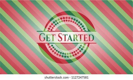 Get Started christmas colors style emblem.