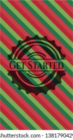 Get Started christmas emblem. Vector Illustration. Detailed.