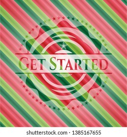 Get Started christmas style emblem. Vector Illustration. Detailed.