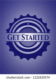 Get Started denim background