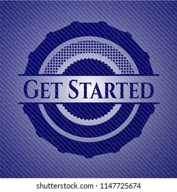 Get Started denim background