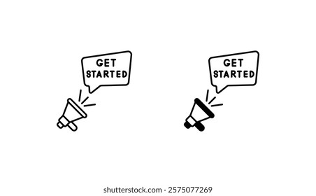 Let�s Get Started icon design with white background stock illustration