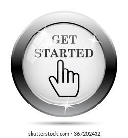 Get started icon. Internet button on white background. EPS10 vector.
