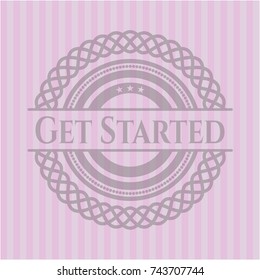Get Started retro pink emblem