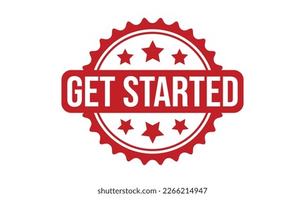 Get Started Rubber Stamp Seal Vector