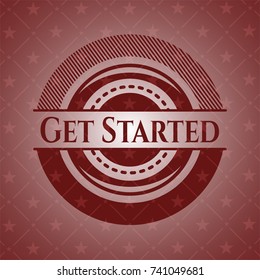 Get Started vintage red emblem
