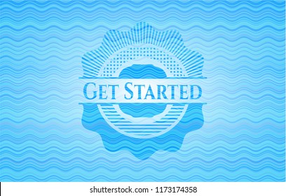 Get Started water representation style emblem.