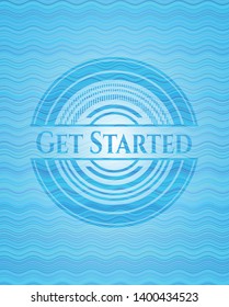 Get Started water style badge. Vector Illustration. Detailed.
