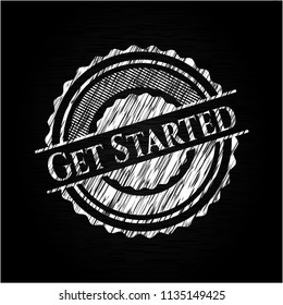 Get Started written with chalkboard texture