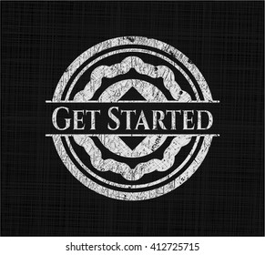 Get Started written with chalkboard texture