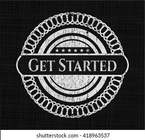 Get Started written with chalkboard texture