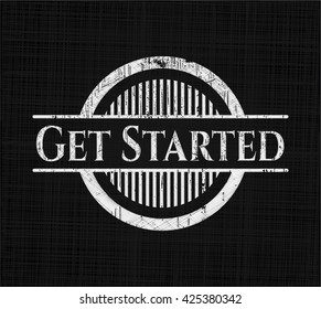 Get Started written with chalkboard texture