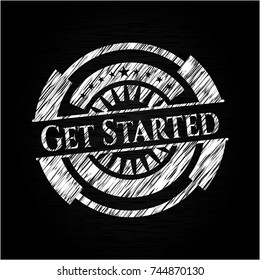 Get Started written with chalkboard texture