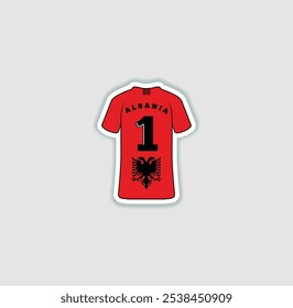 Get a sticker with a unique design of the Albania football jersey! A stylish and vibrant accessory for fans. Show your support for your favorite team!	