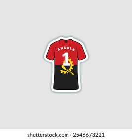 Get a sticker with a unique design of the Angola football jersey! A stylish and vibrant accessory for fans. Show your support for your favorite team!