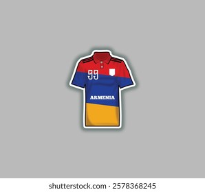 Get a sticker with a unique design of the Armenia football jersey!