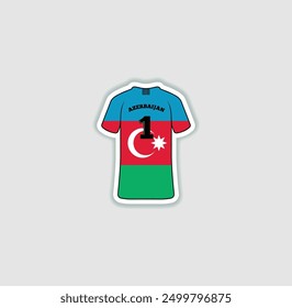 Get a sticker with a unique design of the Azerbaijan football jersey! A stylish and vibrant accessory for fans. Show your support for your favorite team!