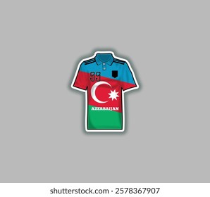 Get a sticker with a unique design of the Azerbaijan football jersey!