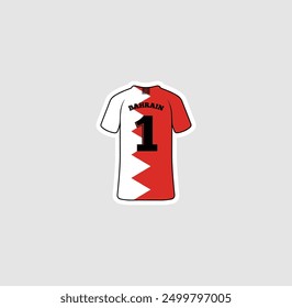 Get a sticker with a unique design of the Bahrain football jersey! A stylish and vibrant accessory for fans. Show your support for your favorite team!