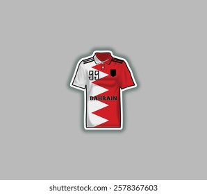 Get a sticker with a unique design of the Bahrain football jersey!