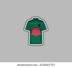 Get a sticker with a unique design of the Bangladesh football jersey!