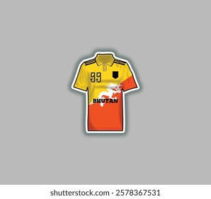 Get a sticker with a unique design of the Bhutan football jersey!