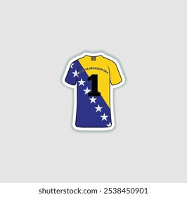 Get a sticker with a unique design of the Bosnia and Herzegovina football jersey! A stylish and vibrant accessory for fans. Show your support for your favorite team!	