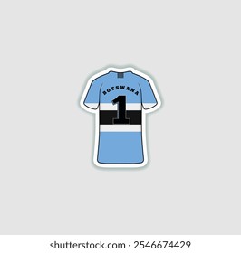 Get a sticker with a unique design of the Botswana football jersey! A stylish and vibrant accessory for fans. Show your support for your favorite team!