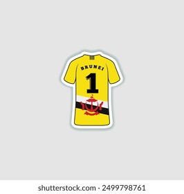 Get a sticker with a unique design of the Brunei football jersey! A stylish and vibrant accessory for fans. Show your support for your favorite team!