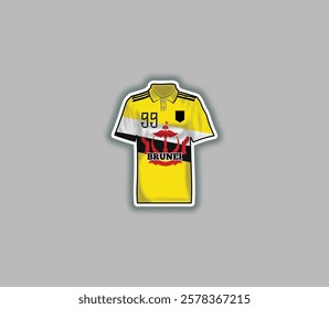 Get a sticker with a unique design of the Brunei football jersey!