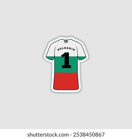 Get a sticker with a unique design of the Bulgaria football jersey! A stylish and vibrant accessory for fans. Show your support for your favorite team!	