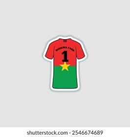 Get a sticker with a unique design of the Burkina Faso football jersey! A stylish and vibrant accessory for fans. Show your support for your favorite team!