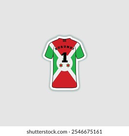 Get a sticker with a unique design of the Burundi football jersey! A stylish and vibrant accessory for fans. Show your support for your favorite team!