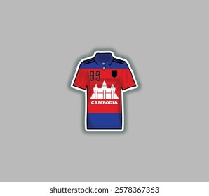 Get a sticker with a unique design of the Cambodia football jersey!