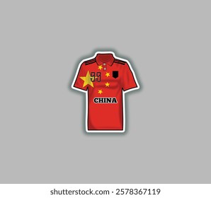 Get a sticker with a unique design of the China football jersey!