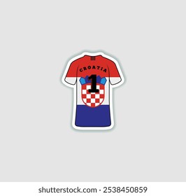 Get a sticker with a unique design of the Croatia football jersey! A stylish and vibrant accessory for fans. Show your support for your favorite team!	