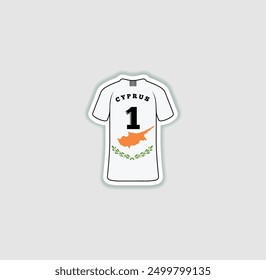 Get a sticker with a unique design of the Cyprus football jersey! A stylish and vibrant accessory for fans. Show your support for your favorite team!