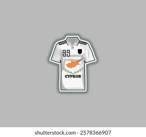 Get a sticker with a unique design of the Cyprus football jersey!