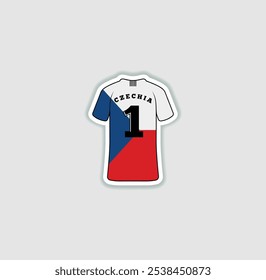 Get a sticker with a unique design of the Czech Republic football jersey! A stylish and vibrant accessory for fans. Show your support for your favorite team!	