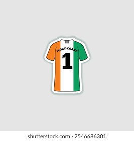 Get a sticker with a unique design of the Côte d'Ivoire football jersey! A stylish and vibrant accessory for fans. Show your support for your favorite team!